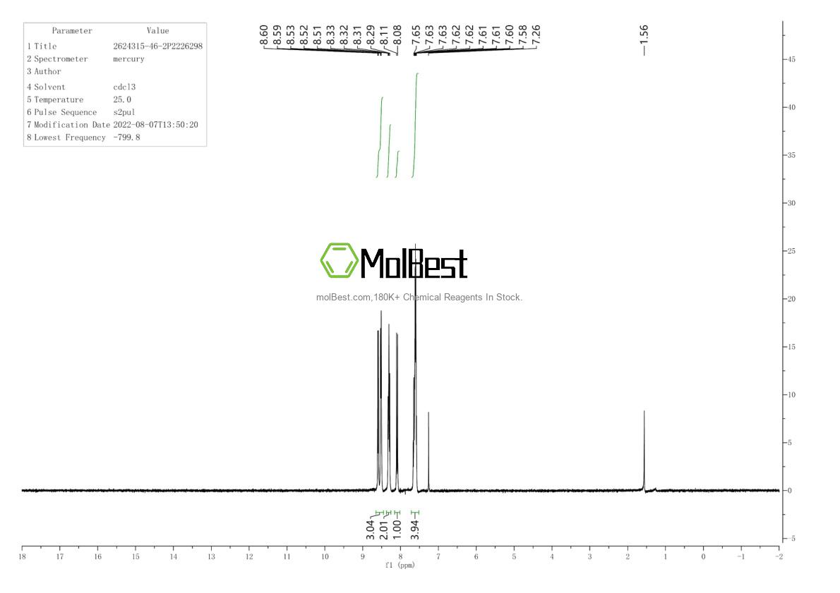Спектр анализа физического образца (ЯМР) для 2624315-46-2