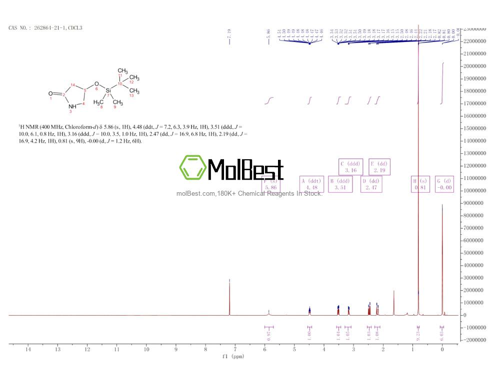 Physical sample testing spectrum (NMR) of 262864-21-1