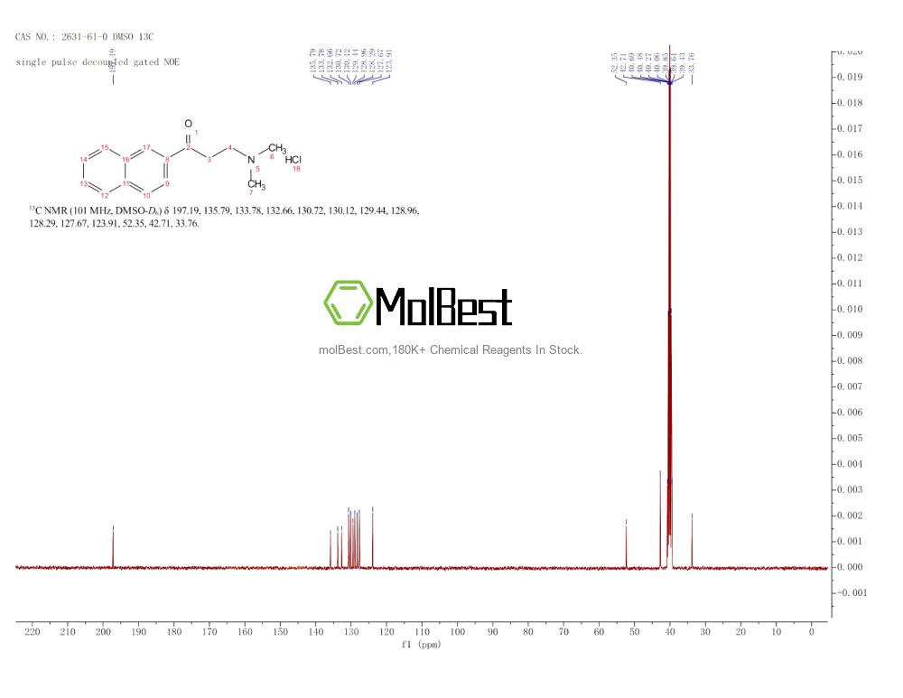 Спектр анализа физического образца (ЯМР) для 2631-61-0