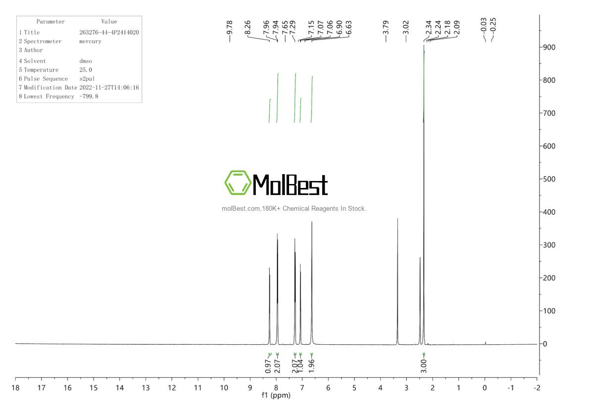 Спектр анализа физического образца (ЯМР) для 263276-44-4