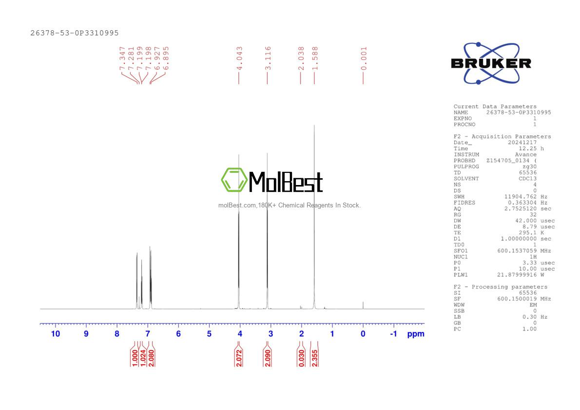 Спектр анализа физического образца (ЯМР) для 26378-53-0