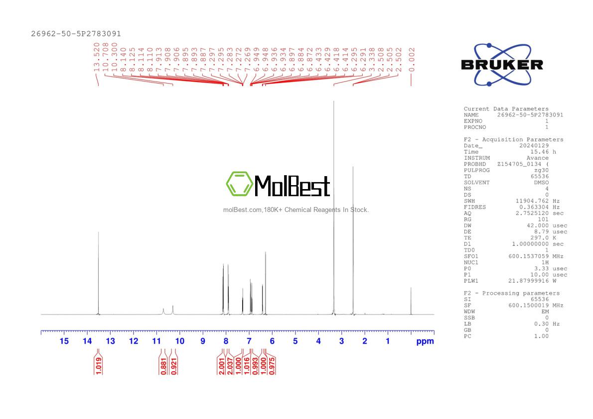 Physical sample testing spectrum (NMR) of 26962-50-5