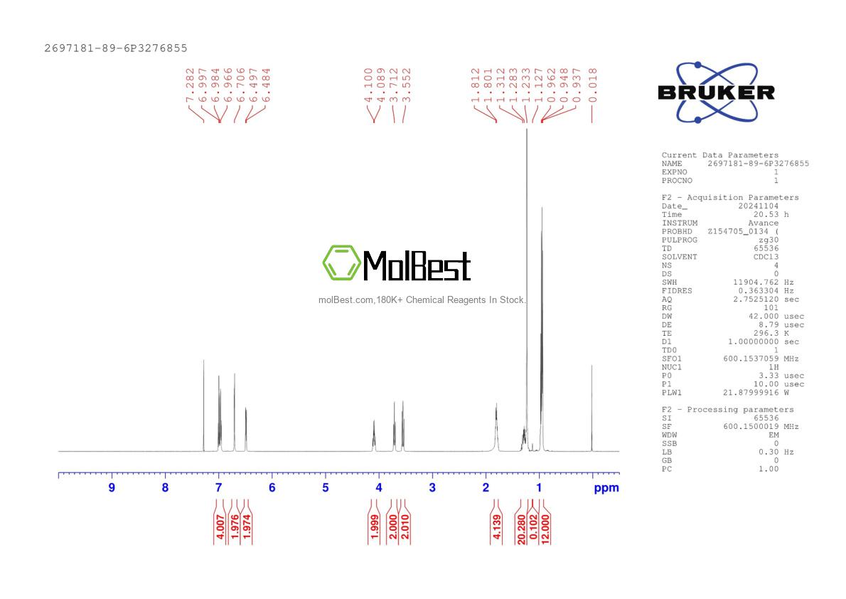 Physical sample testing spectrum (NMR) of 2697181-89-6