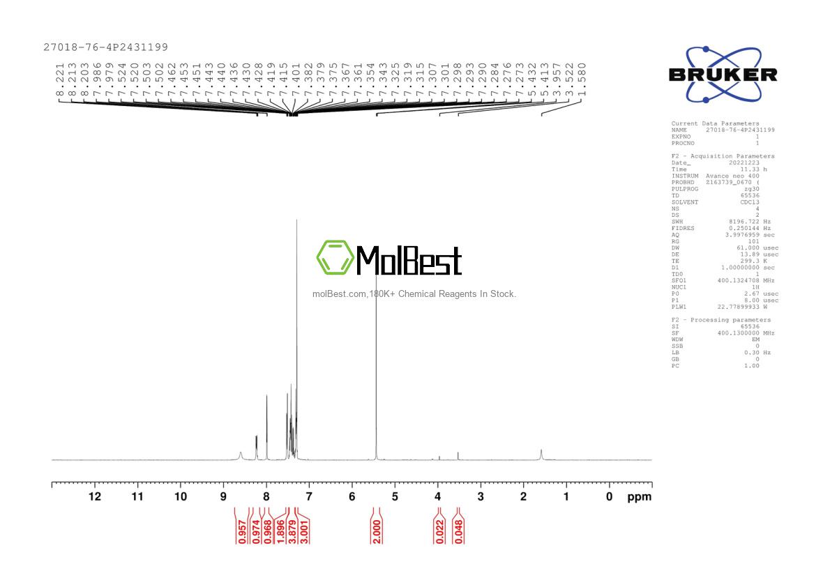 Physical sample testing spectrum (NMR) of 27018-76-4