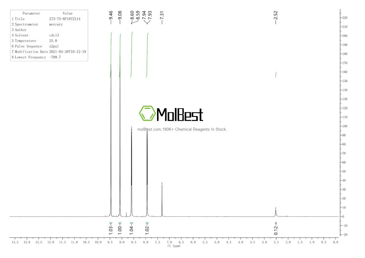 Espectro de teste de amostra física (NMR) de 273-75-6