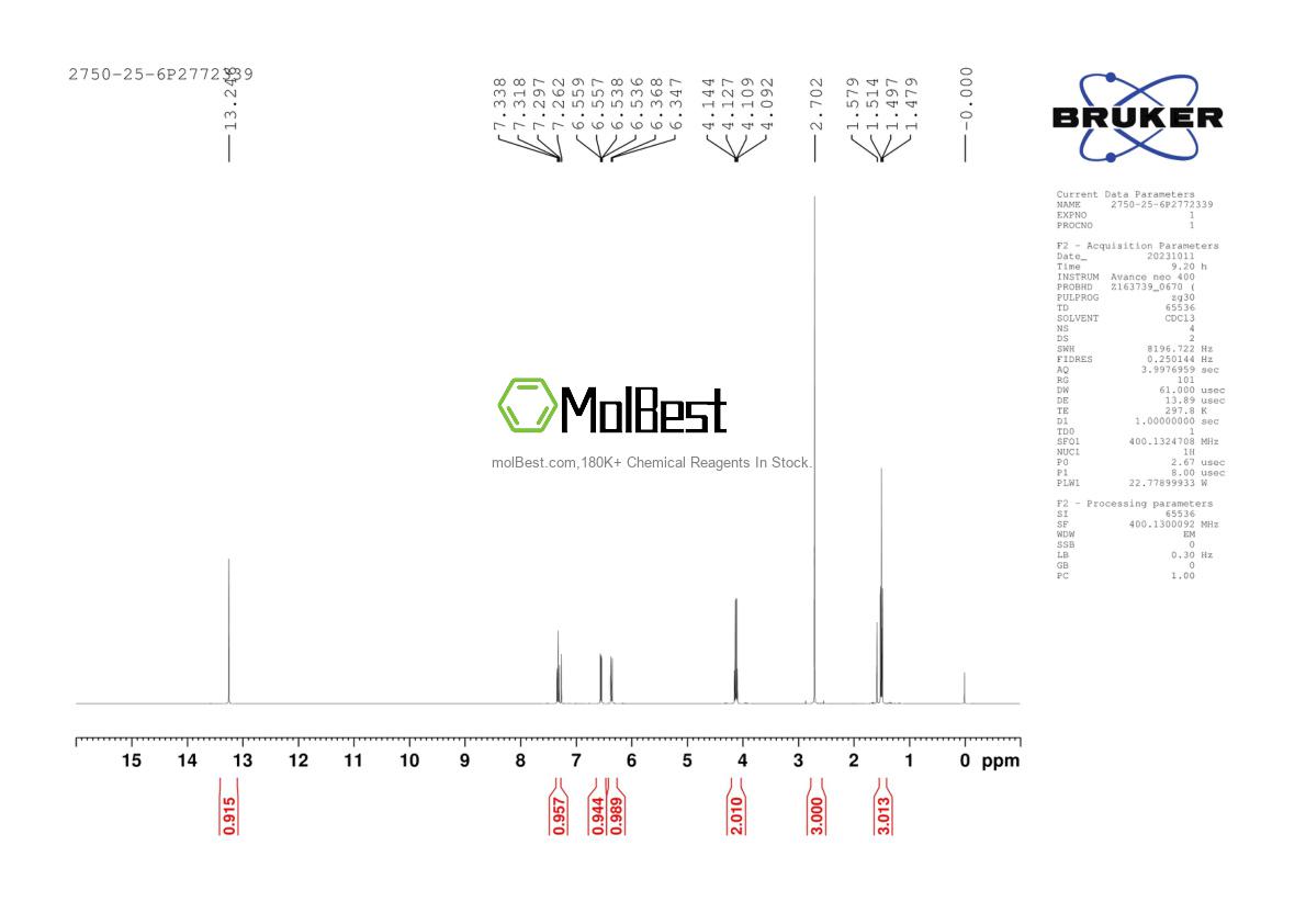 Physical sample testing spectrum (NMR) of 2750-25-6