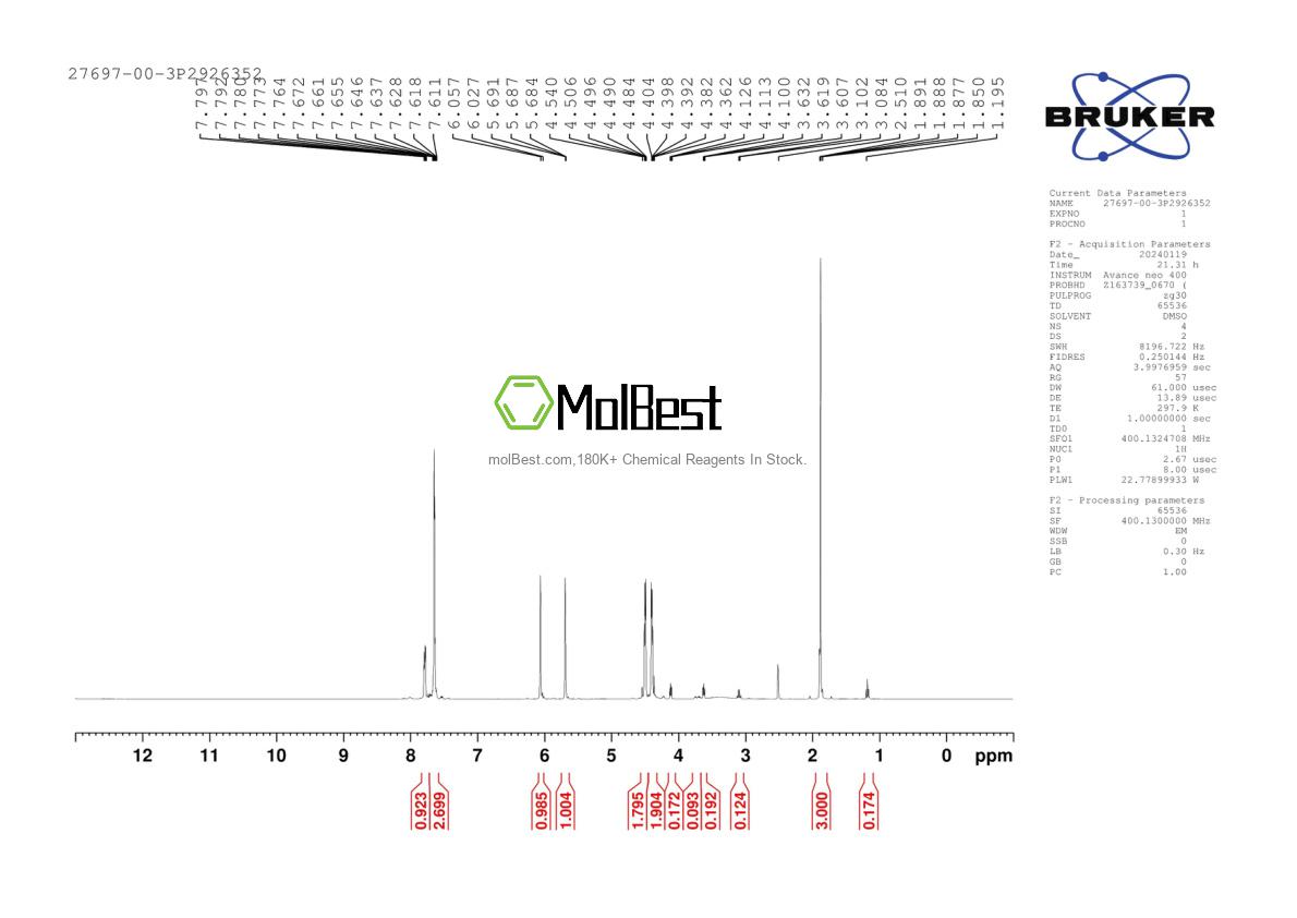 Spektrum pengujian sampel fisik (NMR) 27697-00-3