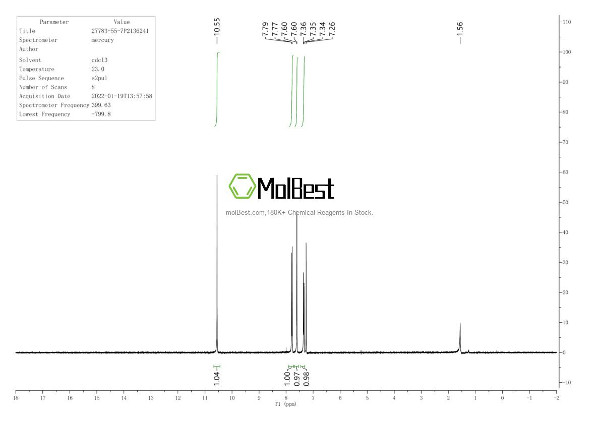 Espectro de teste de amostra física (NMR) de 27783-55-7