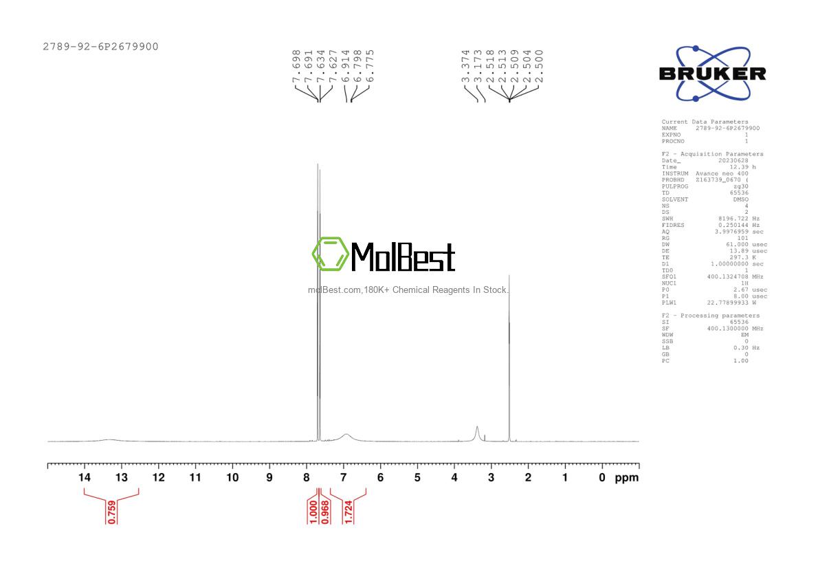 Physical sample testing spectrum (NMR) of 2789-92-6