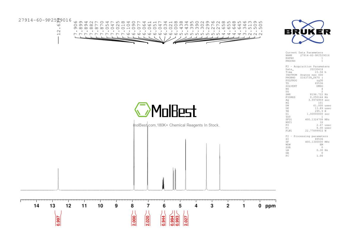 Spektrum pengujian sampel fisik (NMR) 27914-60-9