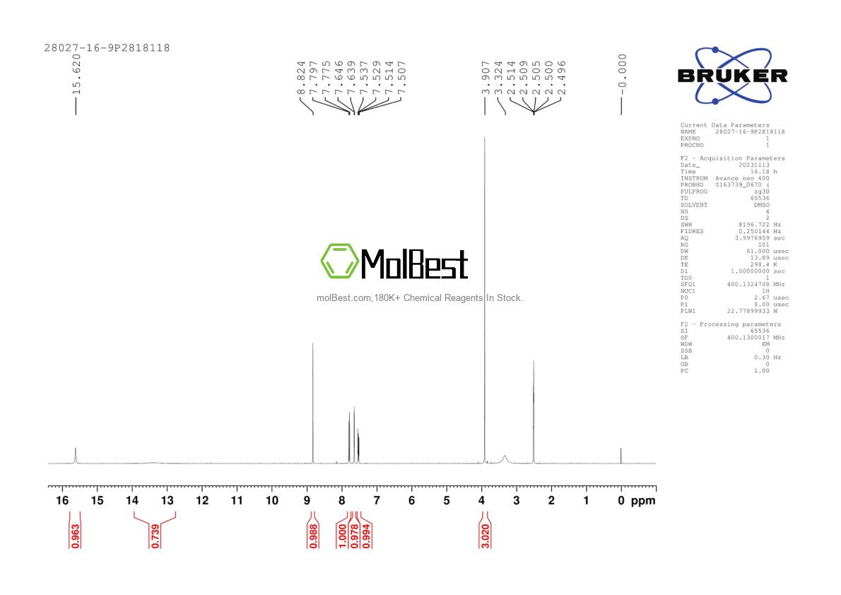 Physical sample testing spectrum (NMR) of 28027-16-9