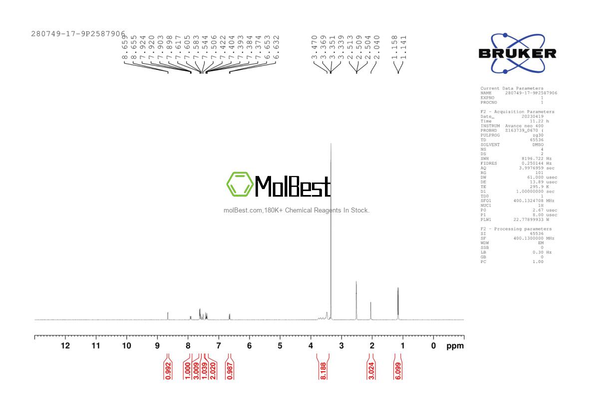 Spektrum pengujian sampel fisik (NMR) 280749-17-9