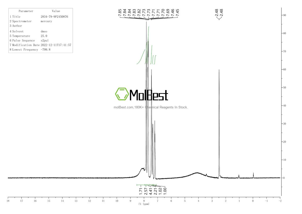 Spektrum pengujian sampel fisik (NMR) 2834-79-9