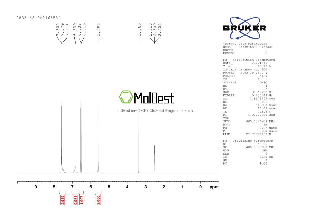 Physical sample testing spectrum (NMR) of 2835-68-9