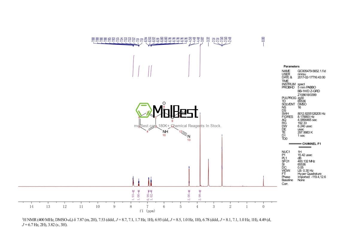 Spektrum pengujian sampel fisik (NMR) 28354-20-3