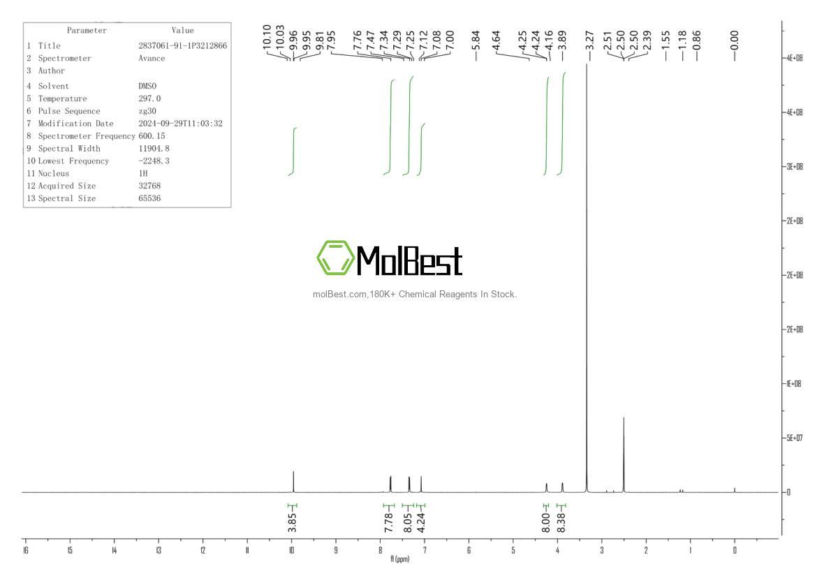 Spektrum pengujian sampel fisik (NMR) 2837061-91-1
