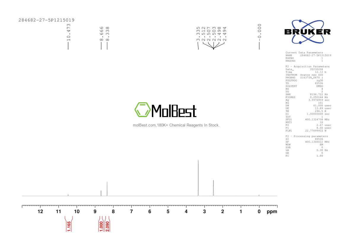 Spektrum pengujian sampel fisik (NMR) 284682-27-5