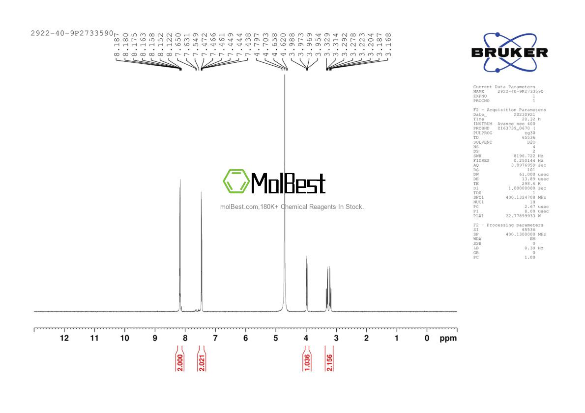 Physical sample testing spectrum (NMR) of 2922-40-9