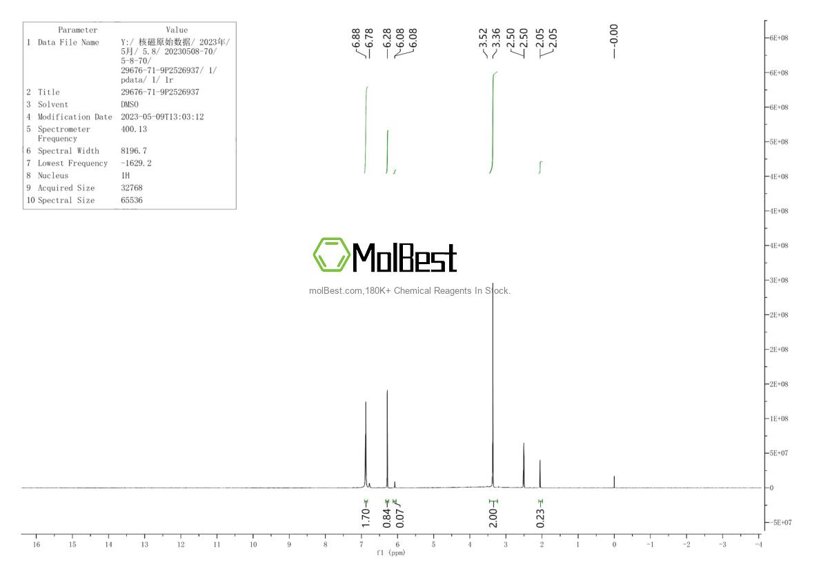 Physical sample testing spectrum (NMR) of 29676-71-9