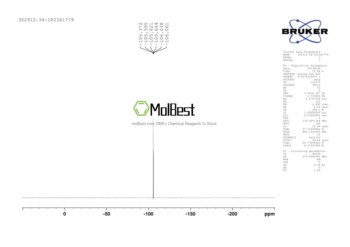 Physical sample testing spectrum (NMR) of 302912-34-1