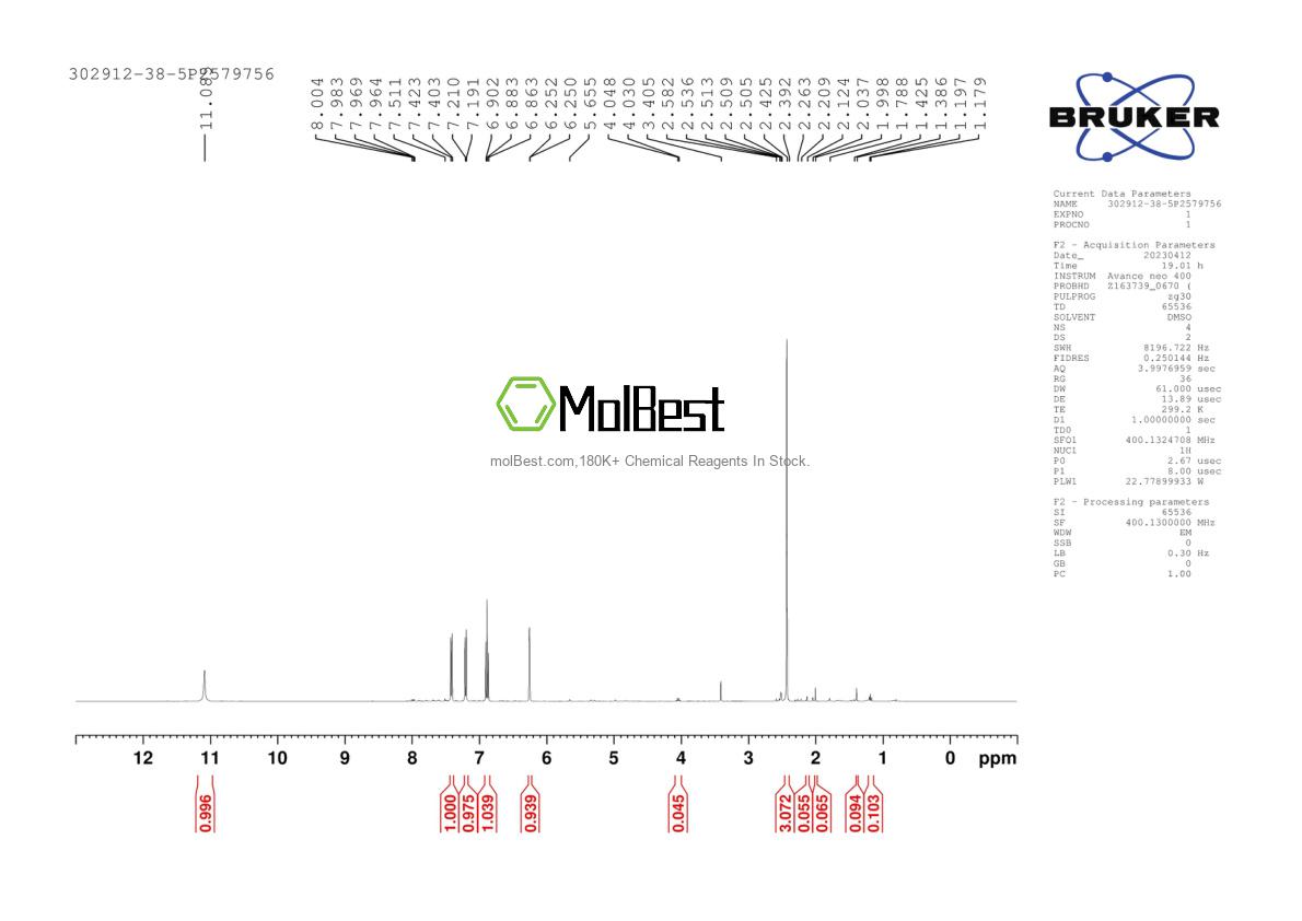 Physical sample testing spectrum (NMR) of 302912-38-5