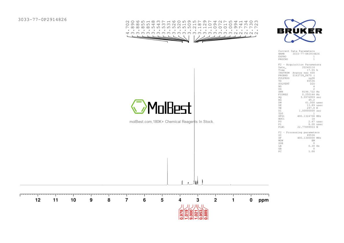 Physical sample testing spectrum (NMR) of 3033-77-0