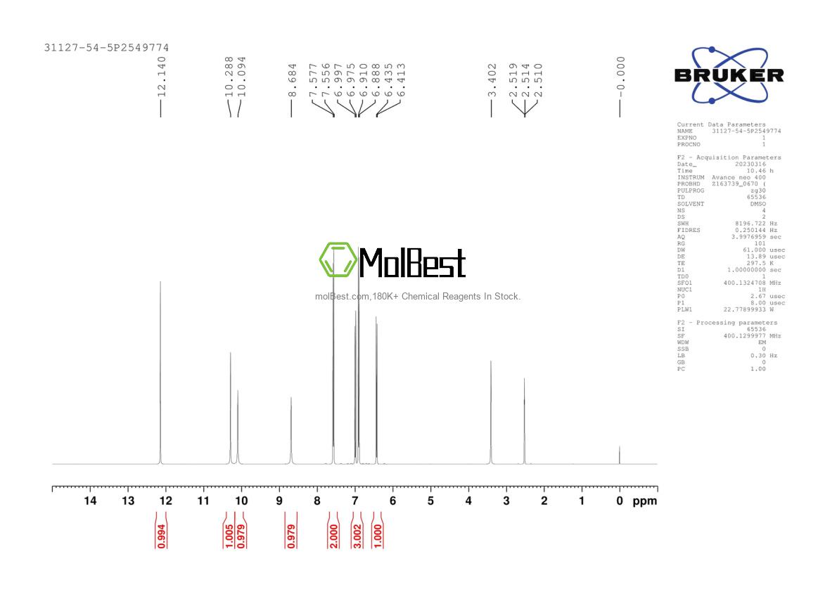 Physical sample testing spectrum (NMR) of 31127-54-5