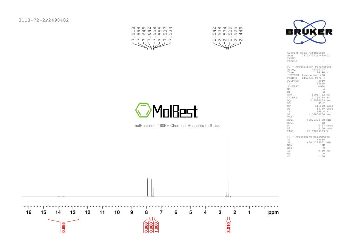 Physical sample testing spectrum (NMR) of 3113-72-2
