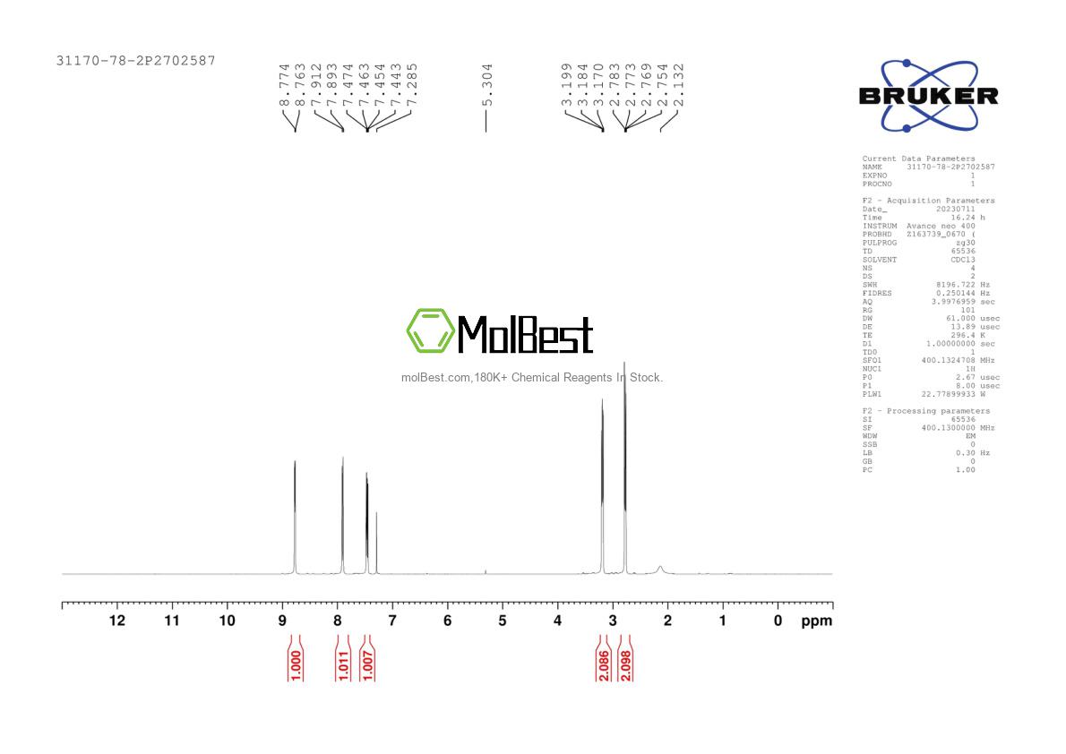 Espectro de teste de amostra física (NMR) de 31170-78-2
