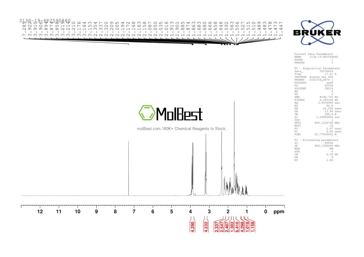 Physical sample testing spectrum (NMR) of 3130-19-6