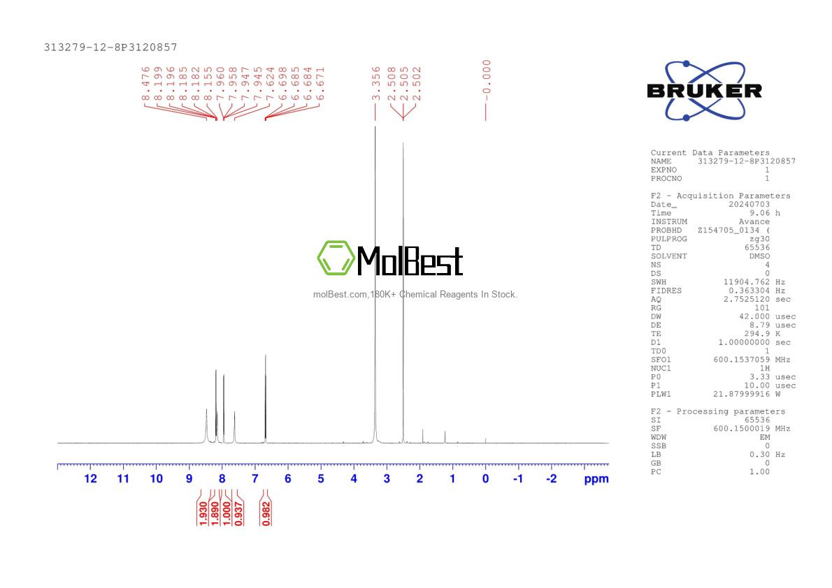 Spektrum pengujian sampel fisik (NMR) 313279-12-8