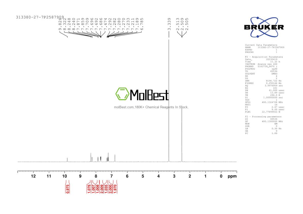 Spektrum pengujian sampel fisik (NMR) 313380-27-7