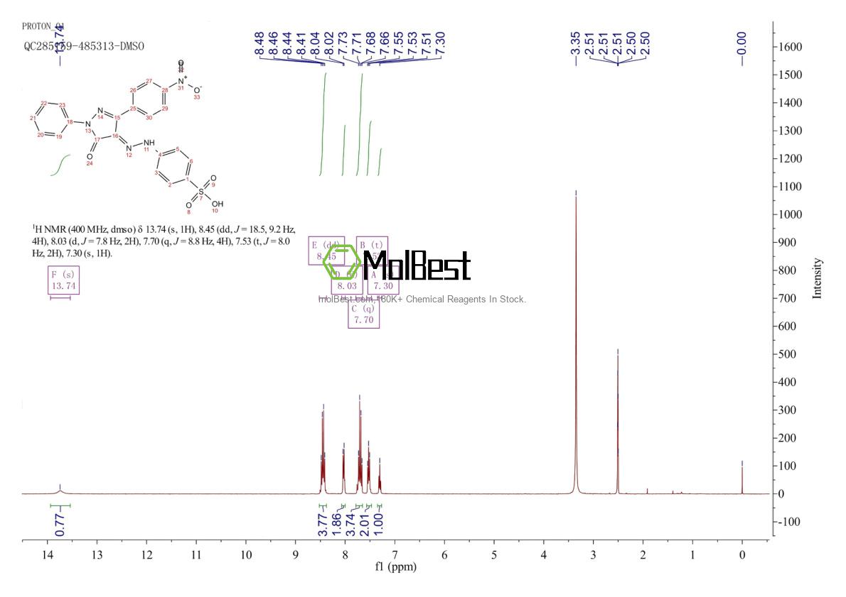Spektrum pengujian sampel fisik (NMR) 314291-83-3