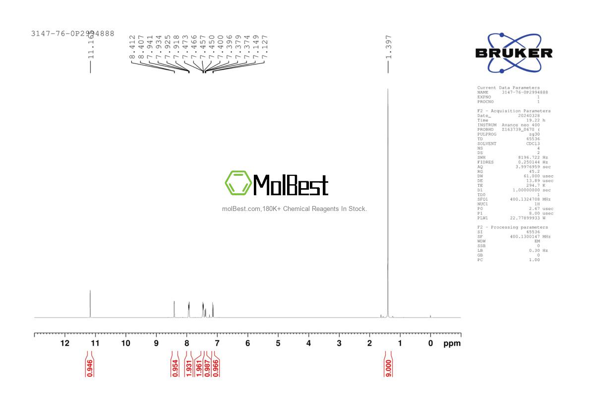 Physical sample testing spectrum (NMR) of 3147-76-0
