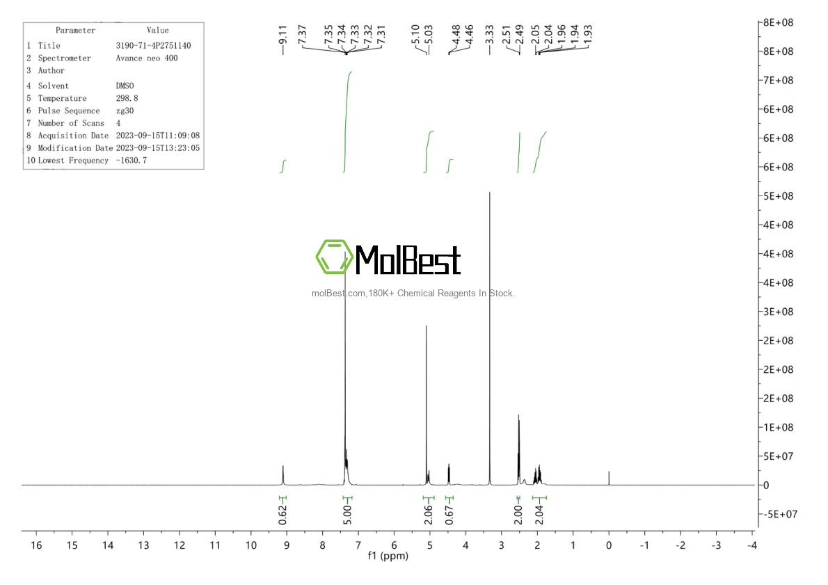 Espectro de teste de amostra física (NMR) de 3190-71-4