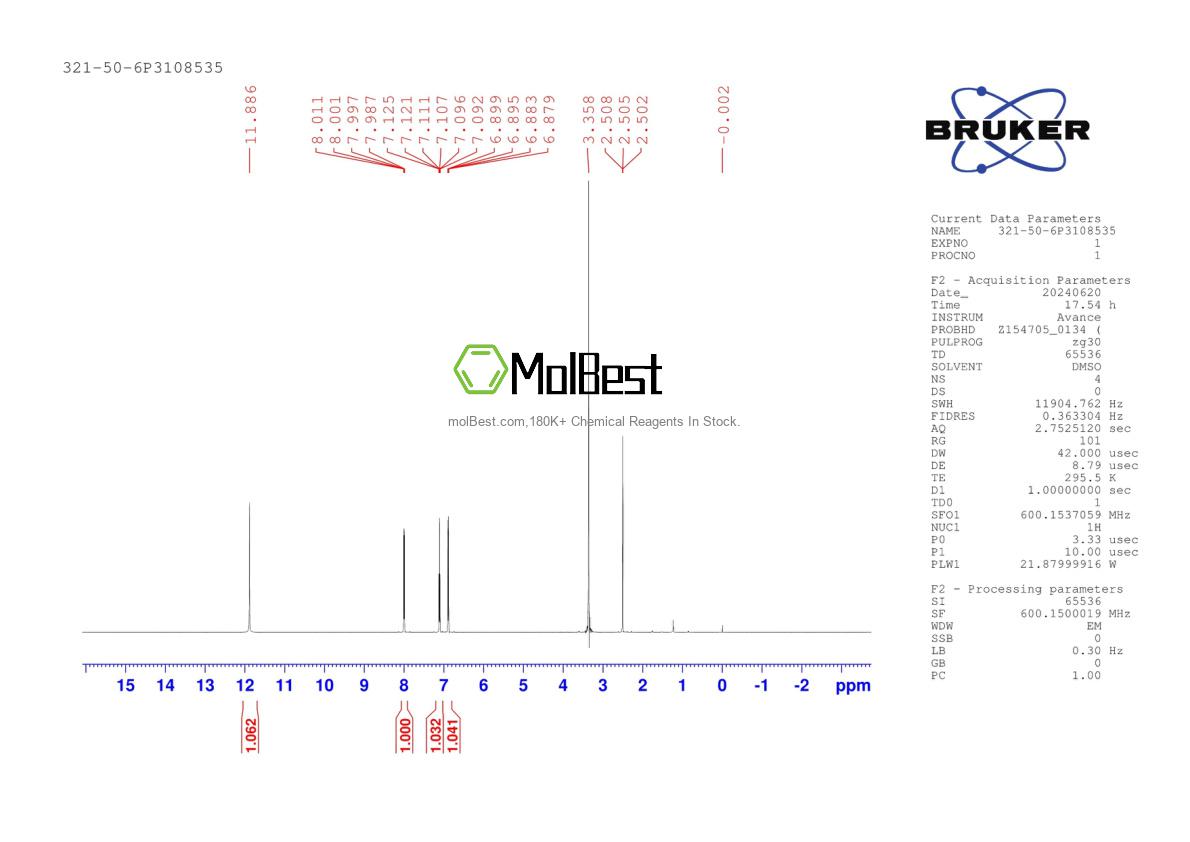 Spektrum pengujian sampel fisik (NMR) 321-50-6