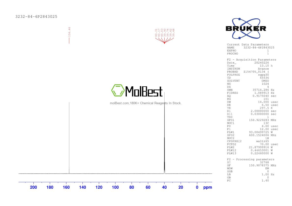 Physical sample testing spectrum (NMR) of 3232-84-6