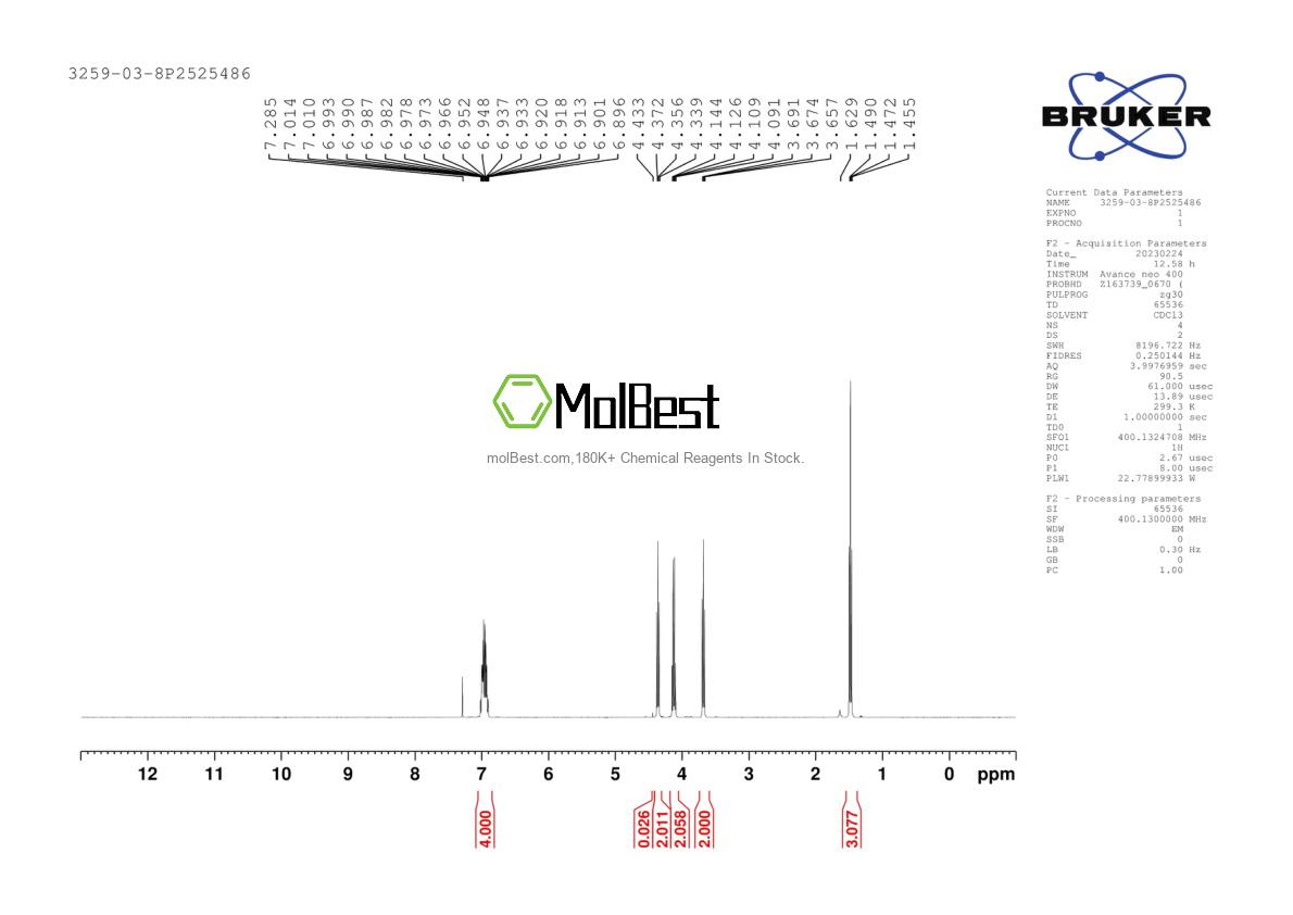 Espectro de teste de amostra física (NMR) de 3259-03-8