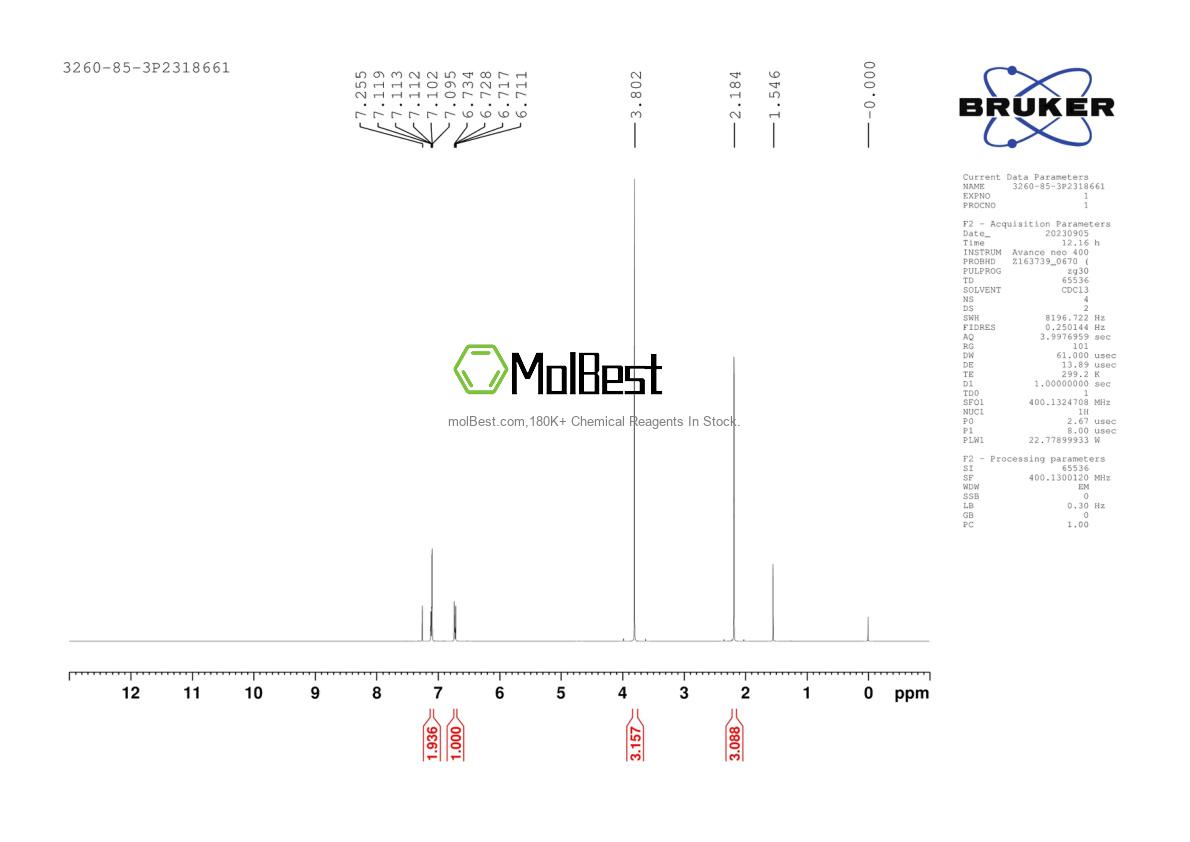 Physical sample testing spectrum (NMR) of 3260-85-3