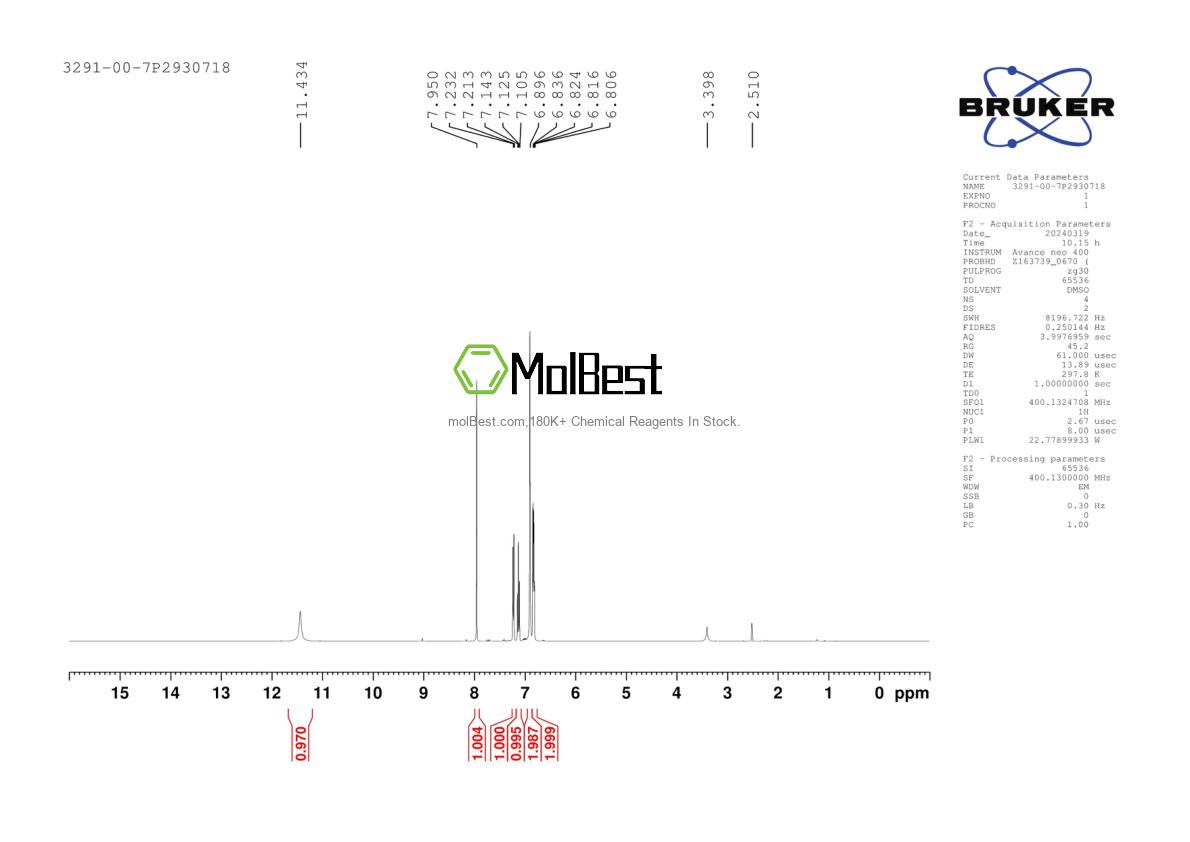 Physical sample testing spectrum (NMR) of 3291-00-7