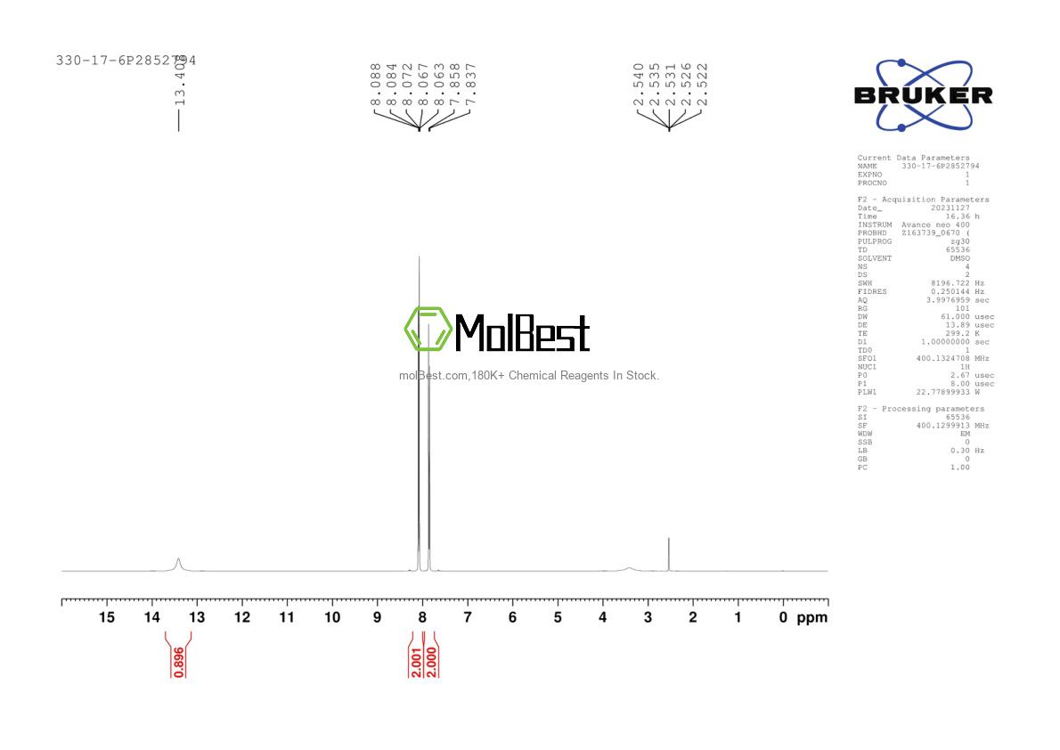 Physical sample testing spectrum (NMR) of 330-17-6