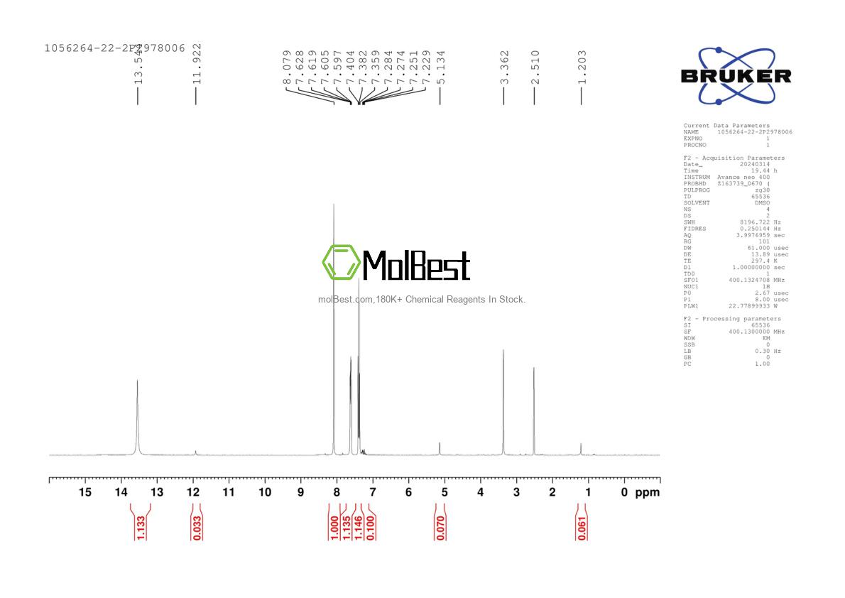 Physical sample testing spectrum (NMR) of 3338-34-9