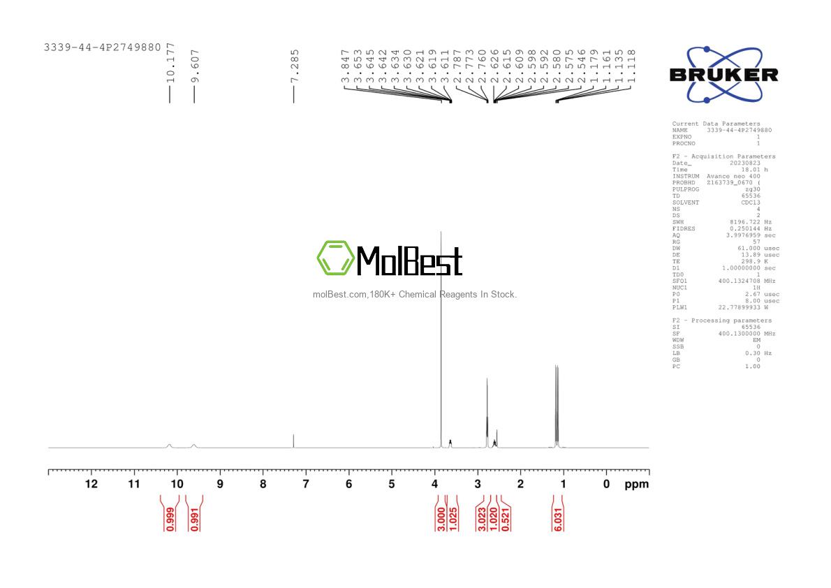 Spektrum pengujian sampel fisik (NMR) 3339-44-4
