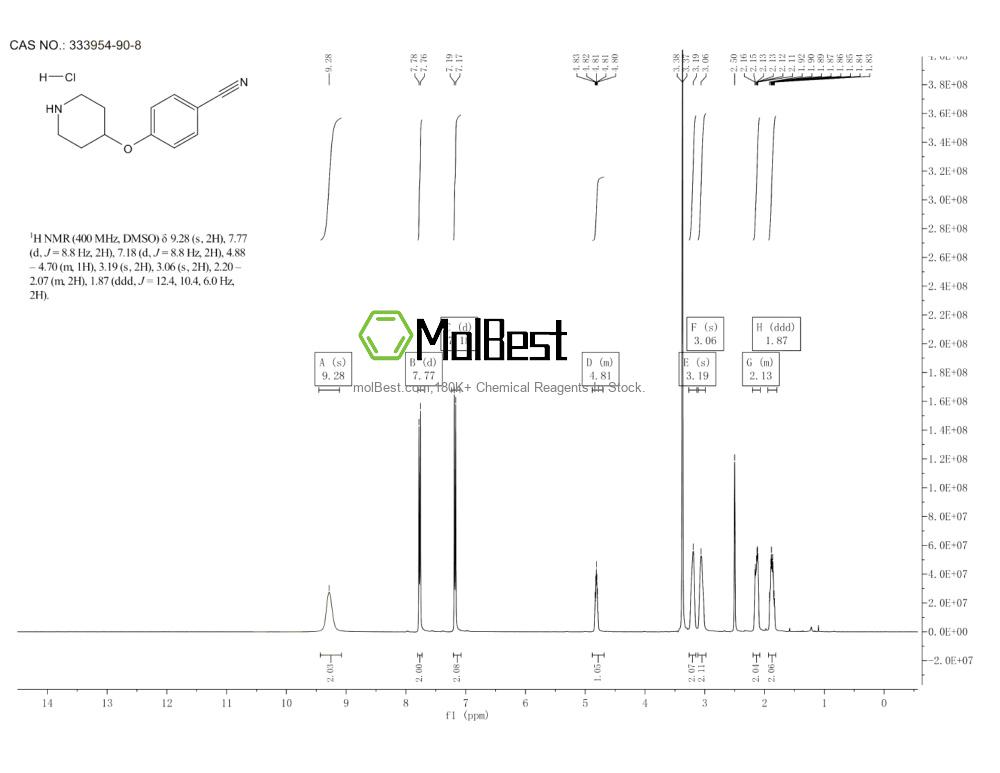 Physical sample testing spectrum (NMR) of 333954-90-8