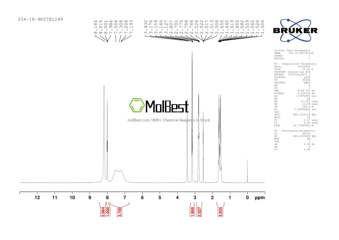 Physical sample testing spectrum (NMR) of 334-18-9
