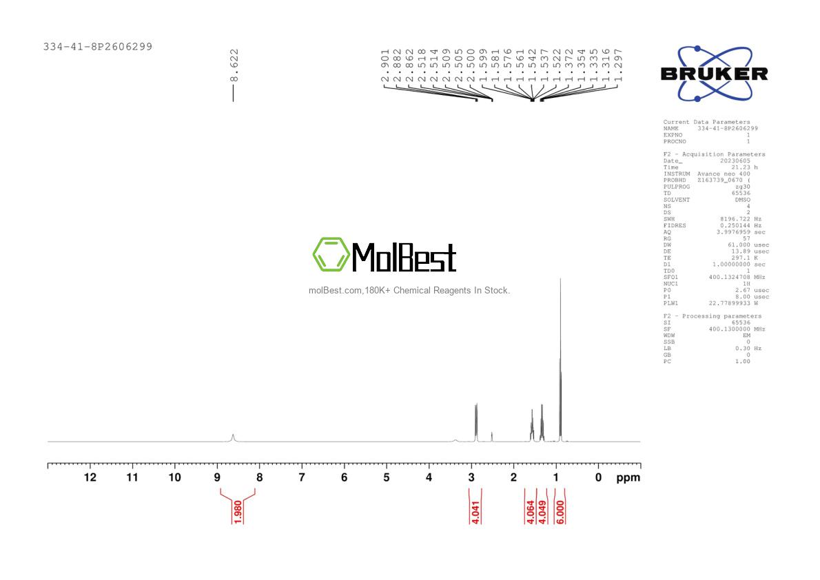 Spektrum pengujian sampel fisik (NMR) 334-41-8