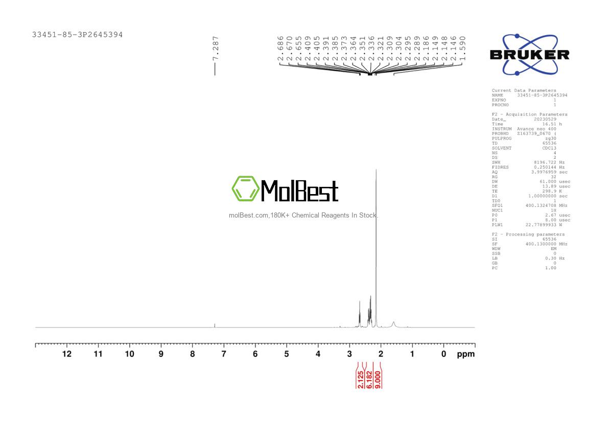 Spektrum pengujian sampel fisik (NMR) 33451-85-3