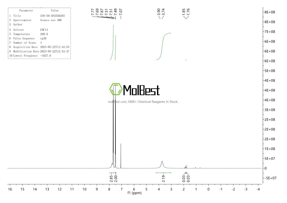 Espectro de prueba de muestra física (RMN) de 339-59-3