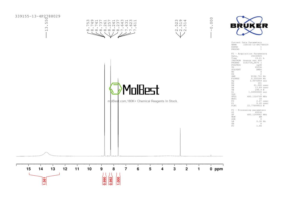 Physical sample testing spectrum (NMR) of 339155-13-4