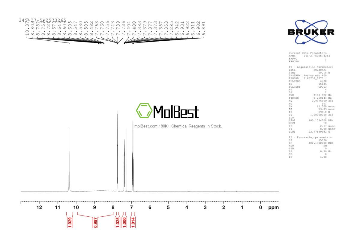 Espectro de prueba de muestra física (RMN) de 341-27-5